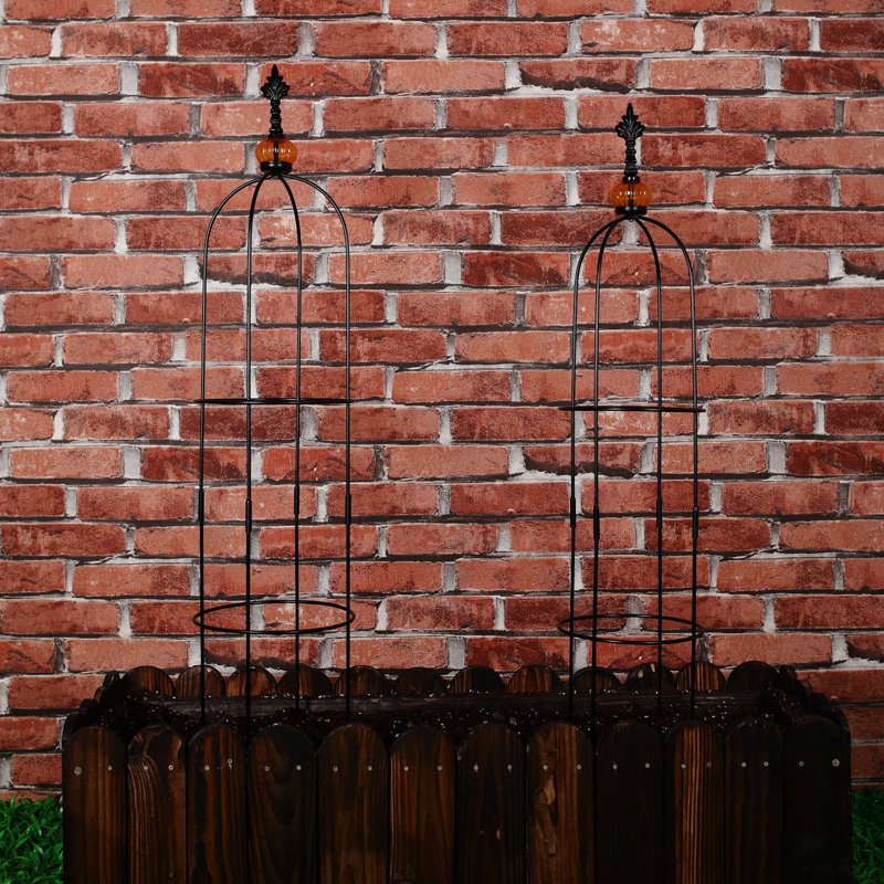 1. GO 2 Piece Garden Steel Obelisk Trellis & Reviews | Wayfair